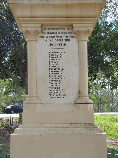 Apple Tree Creek War Memorial - Accommodation QLD 1