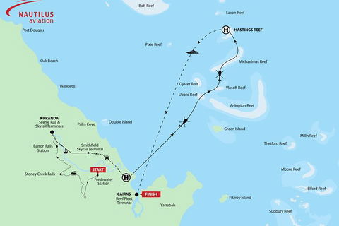 Kuranda Scenic Railway, Skyrail, Great Barrier Reef Helicopter Tour And Cruise - Accommodation QLD 2