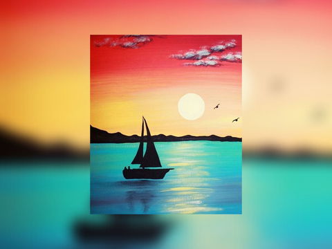 Grab A Glass Of Wine And Learn To Paint 'Sailboat'! - Accommodation QLD 0