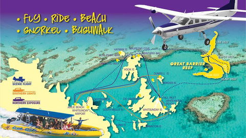 Scenic Flight - Great Barrier Reef, Heart Reef, Whitehaven Beach & Hill Inlet! - Accommodation QLD 0